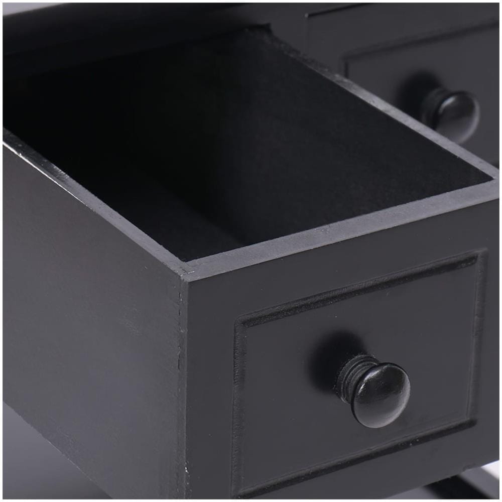 Tavolino Laterale Nero 40x40x40 Cm In Legno Di Paulownia - Foto 2