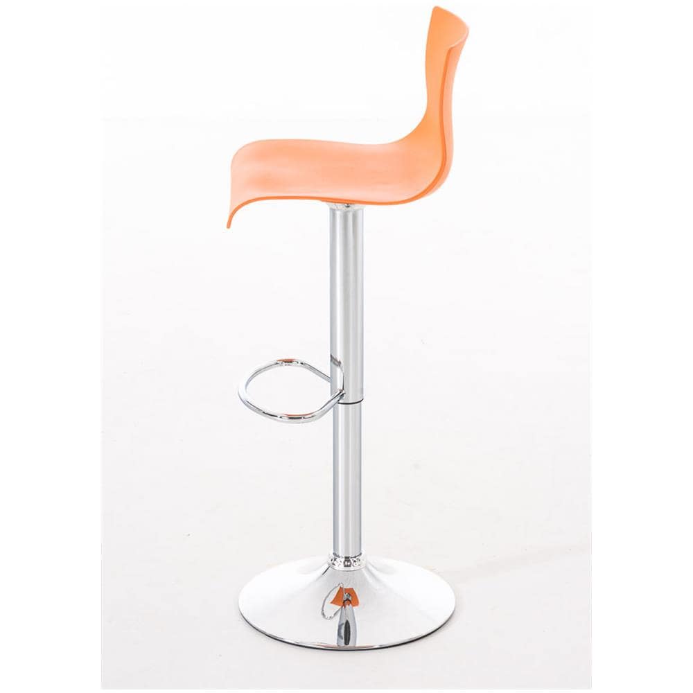 2 Sgabelli Alti Hoover in Polipropilene - Set 2 Sgabelli Bar Design Regolabile 59-80 cm I Sedie Sgabello Girevole 360°con Schienale I Sgabelli Ergonomici Arancione - Foto 2