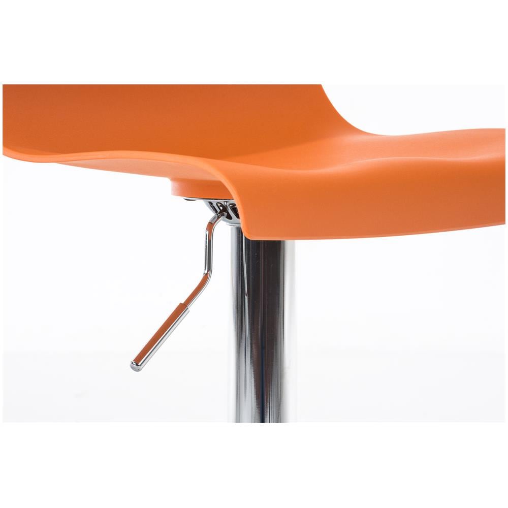 2 Sgabelli Alti Hoover in Polipropilene - Set 2 Sgabelli Bar Design Regolabile 59-80 cm I Sedie Sgabello Girevole 360°con Schienale I Sgabelli Ergonomici Arancione - Foto 3
