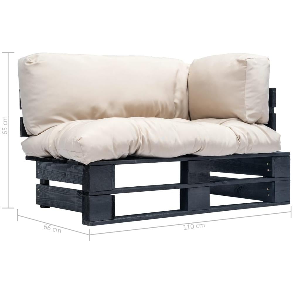 Divano Da Giardino A Pallet E Cuscini Sabbia Legno Di Pino - Foto 5