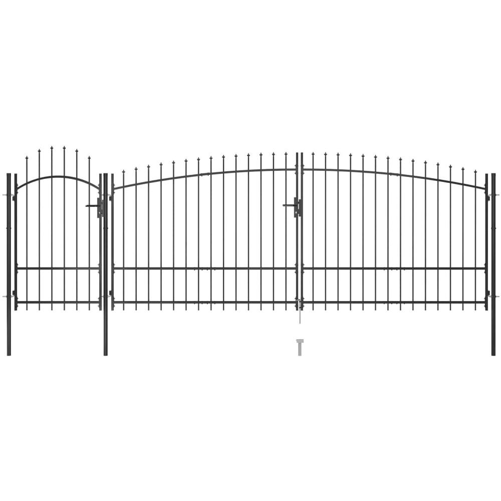 Cancello Da Giardino Con Punta A Lancia 5x2,25 M Nero - Foto 1