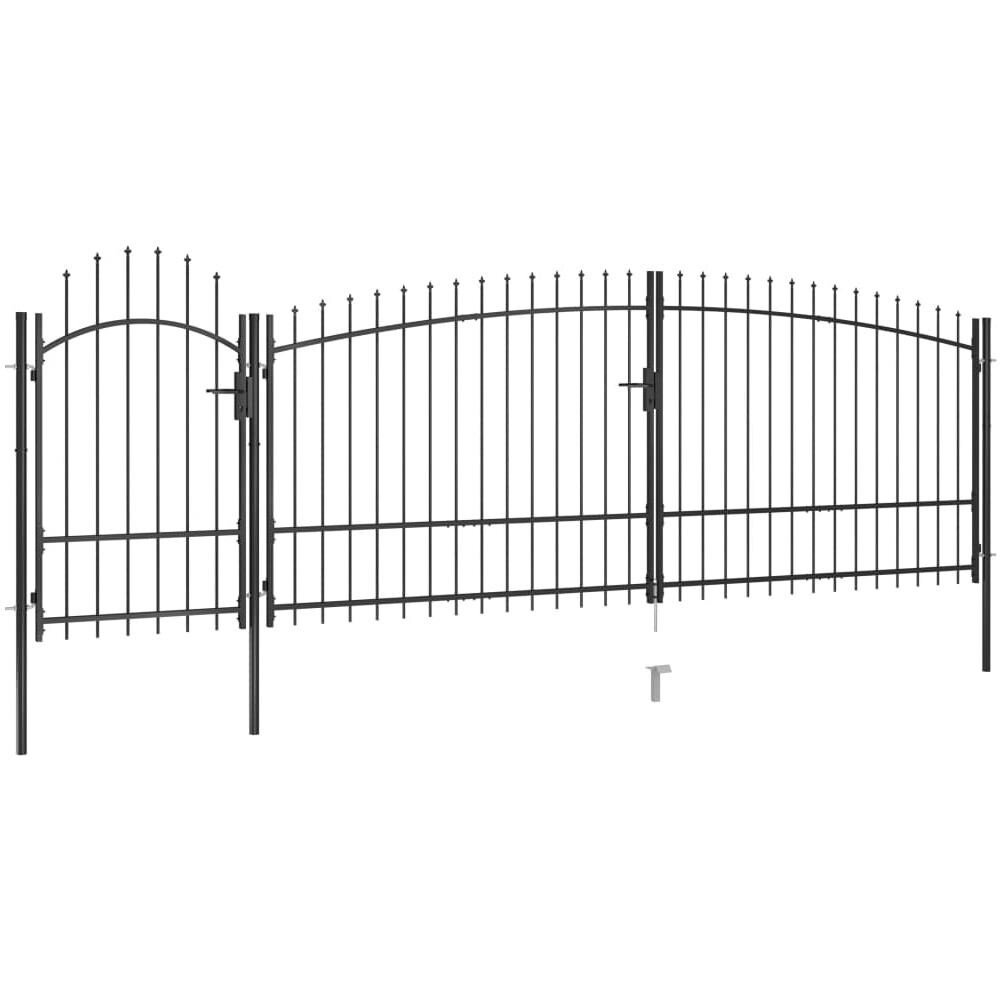 Cancello Da Giardino Con Punta A Lancia 5x2,25 M Nero - Foto 2