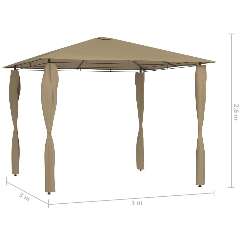 Gazebo Con Pareti Laterali 3x3x2,6 M Grigio Talpa 160 G / m? - Foto 4