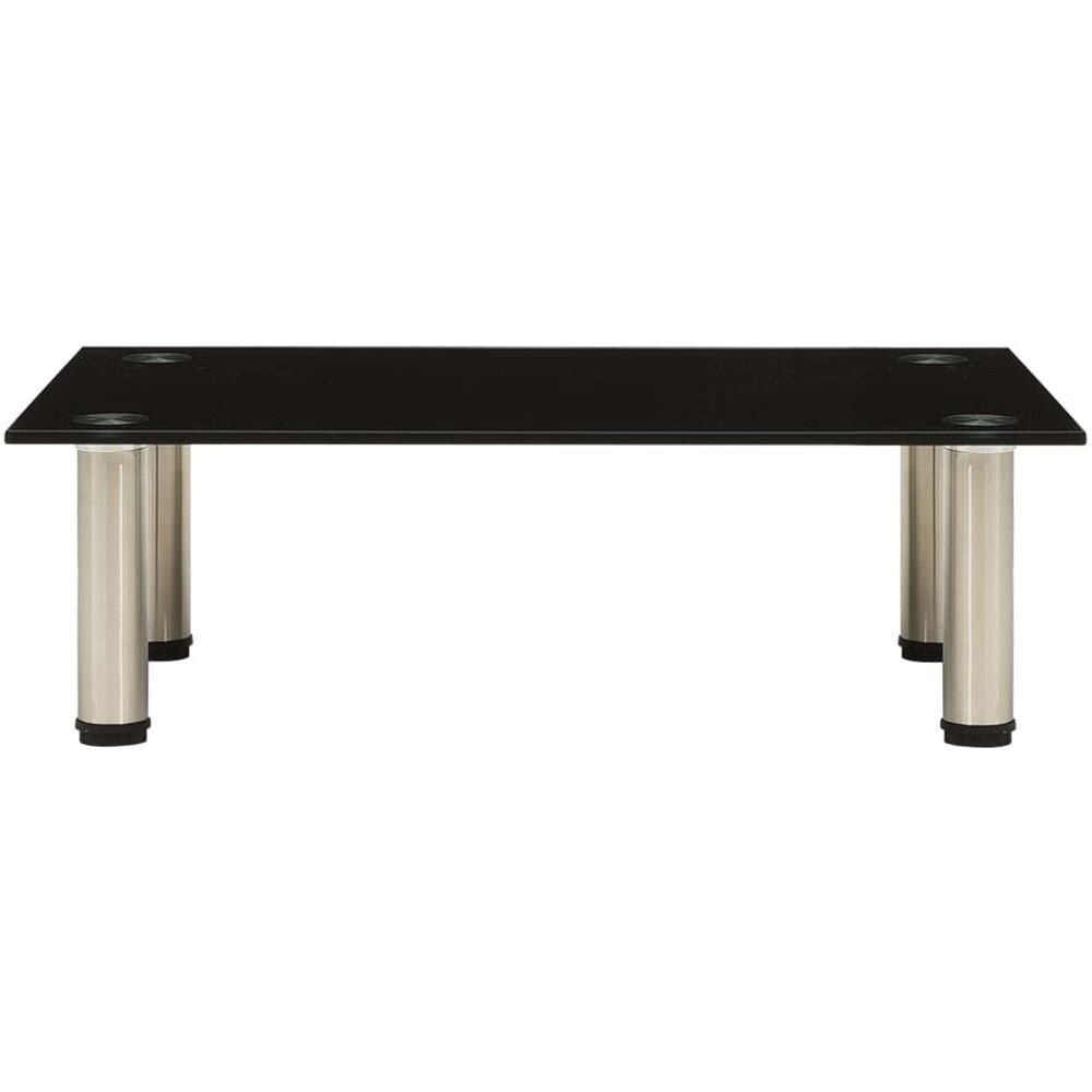 322761 TV Stand Black 60x35x17 cm Tempered Glass - Foto 2