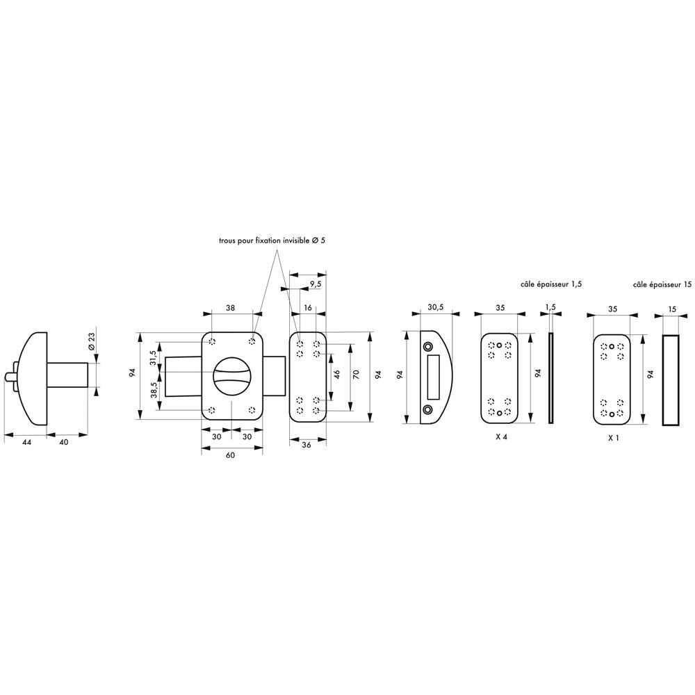 Serratura A Chiavistello Design 5 Per Porta D'ingresso, Cilindro 40mm, Acciaio, 3 Chiavi, Nero - Thirard - Foto 2