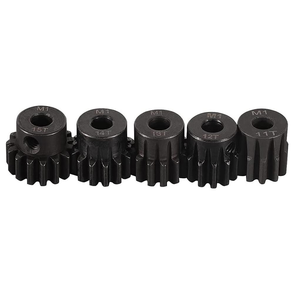 5 Pezzi Pignoni 11t 12t 13t 14t 15t M1 5mm Shaft Gear Module Pinion Per Motore Brushless 1:8 1/8 Rc Monster / buggy / camion - Foto 3
