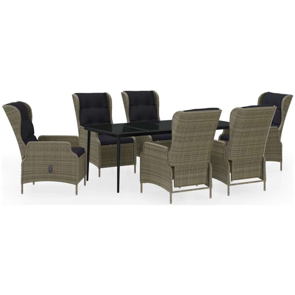 Set Mobili Da Pranzo Per Giardino 7 Pz Marrone - Foto 1