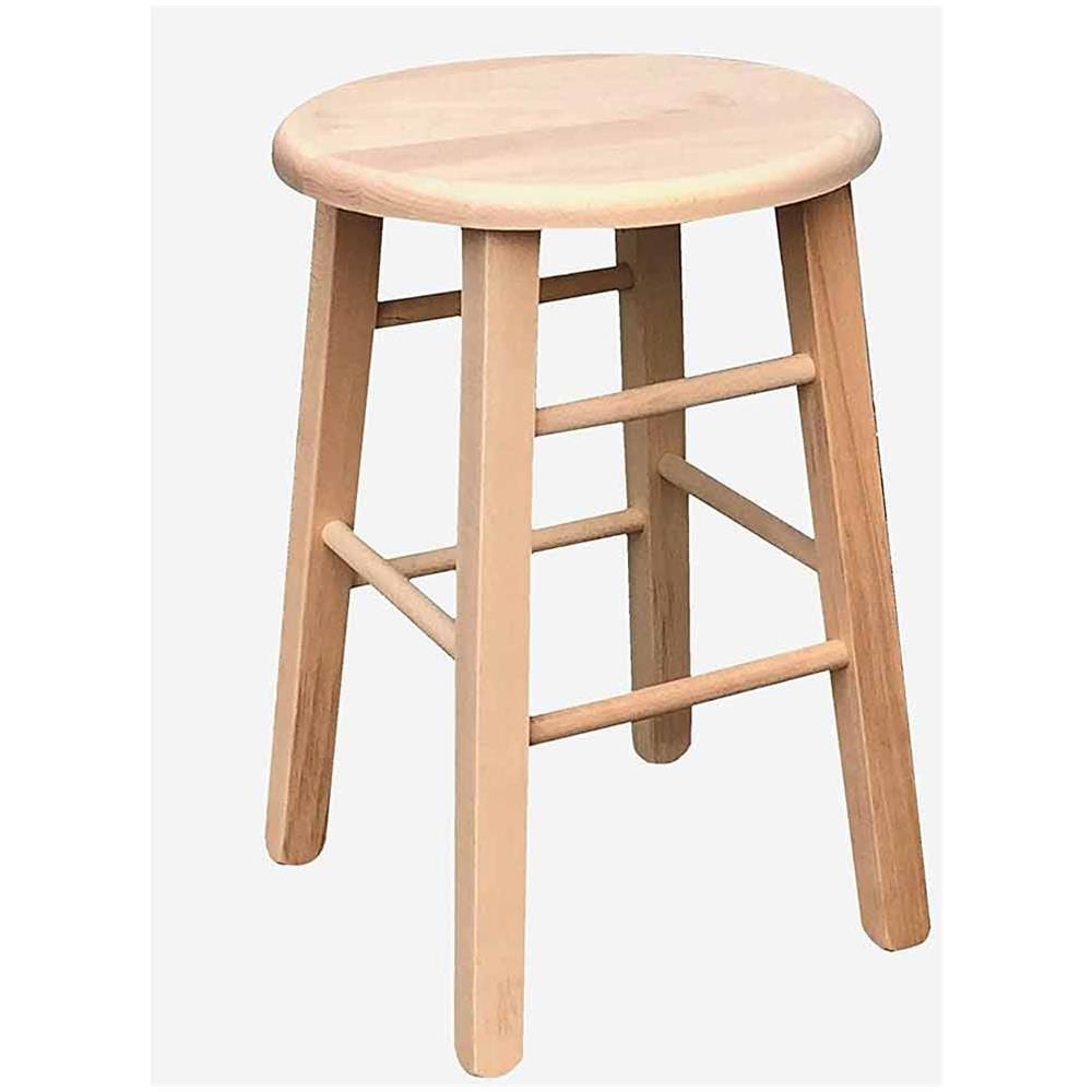 OKAFFAREFATTO Sgabello In Legno Con Seduta Rotonda Massello H 47