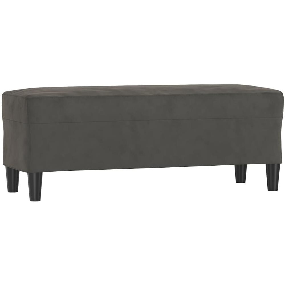 Panca Grigio Scuro 100x35x41 Cm In Velluto - Foto 2