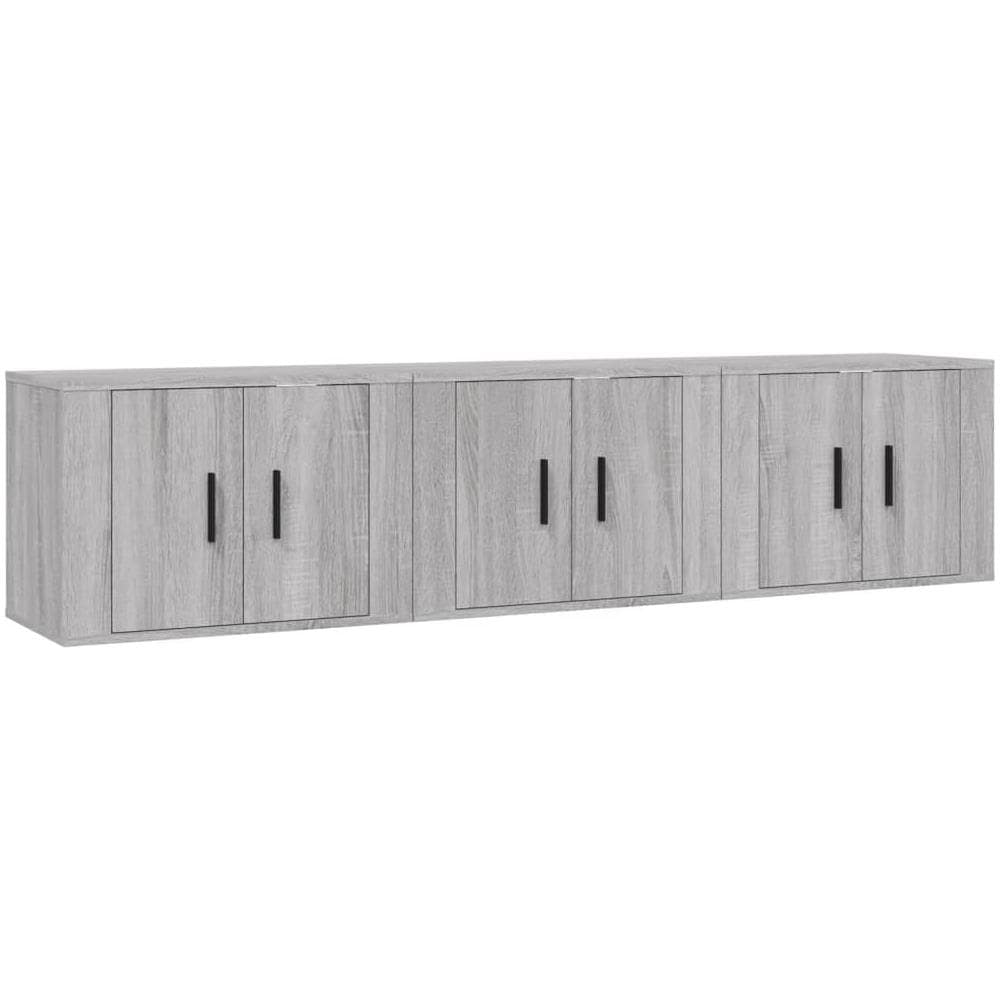 Mobili Porta Tv A Parete 3 Pz Grigio Sonoma 57x34,5x40 Cm - Foto 2