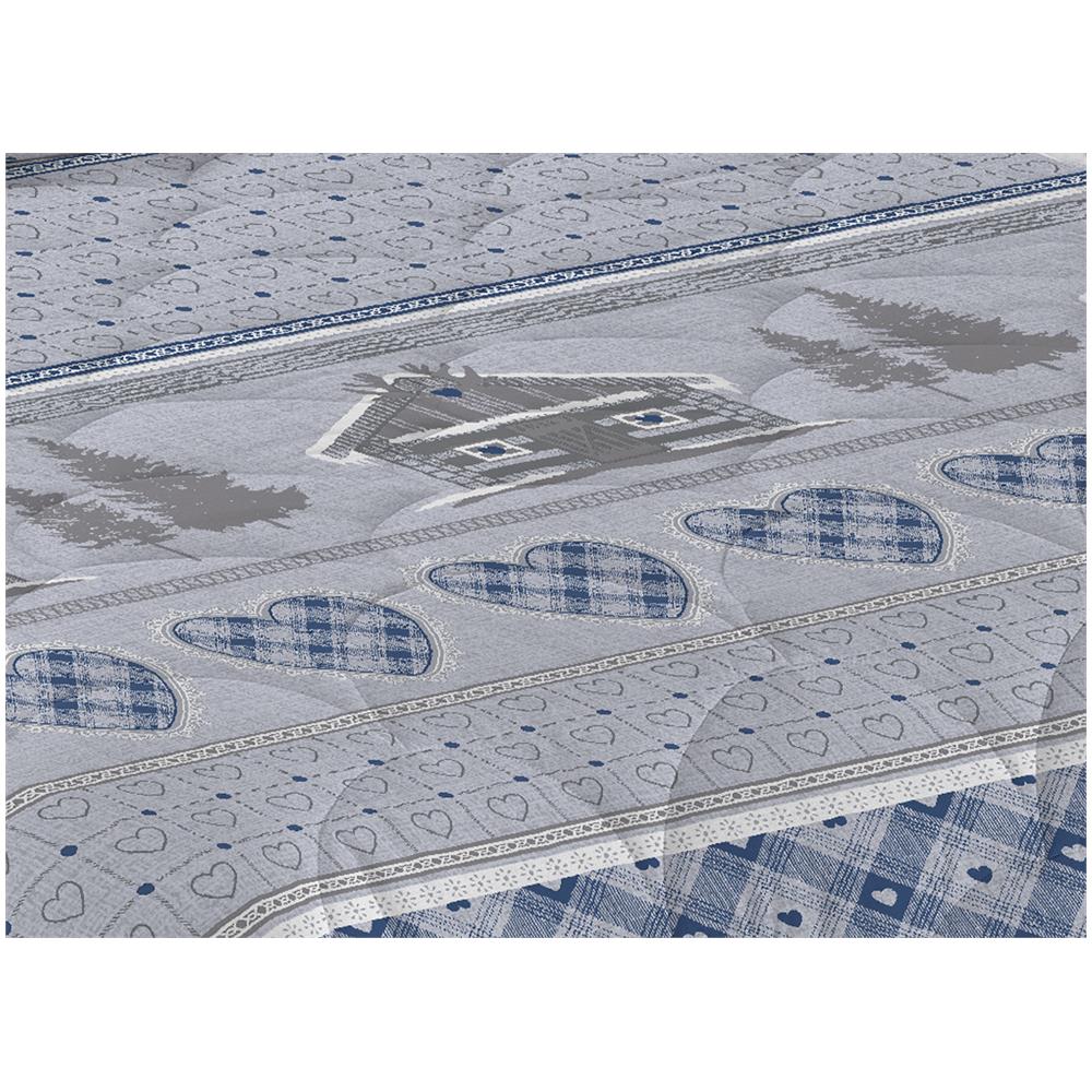 Trapunta Piumone Invernale Linea Pensieri Delicati Disegno Chalet Singolo Blu - Foto 5