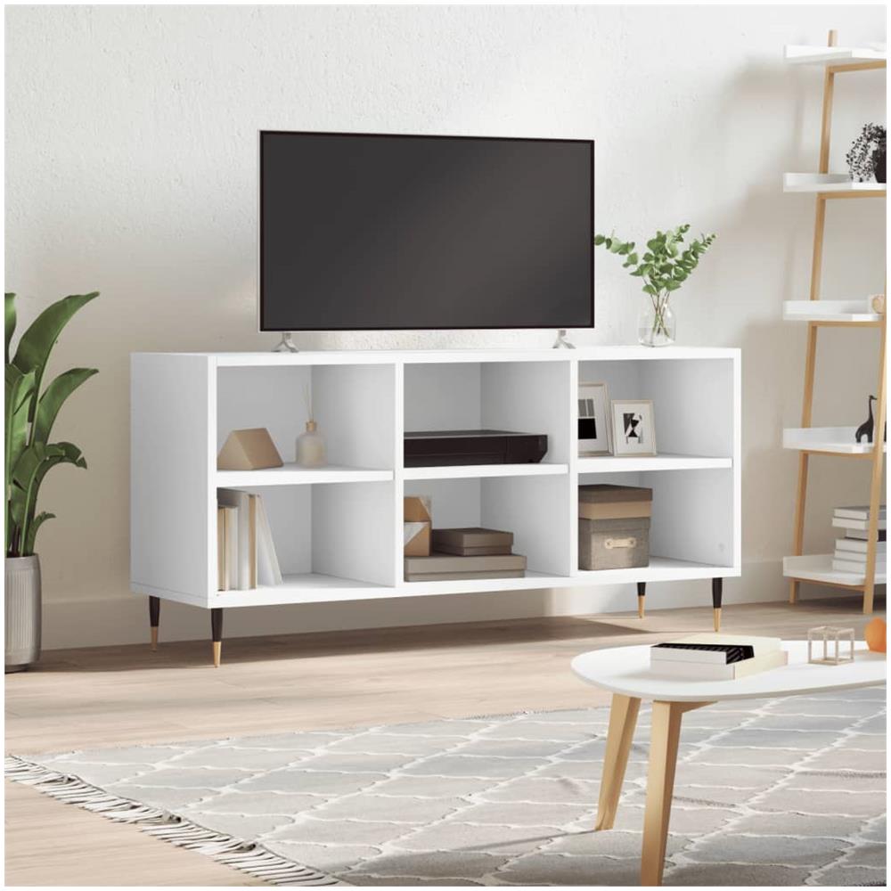 Mobile Porta Tv Bianco 103,5x30x50 Cm In Legno Multistrato - Foto 1