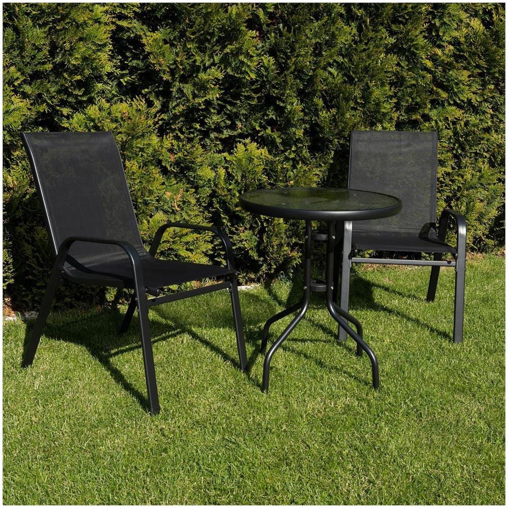 Set tavolo rotondo ISLAND con 2 sedie SOFIA - Nero - Foto 10