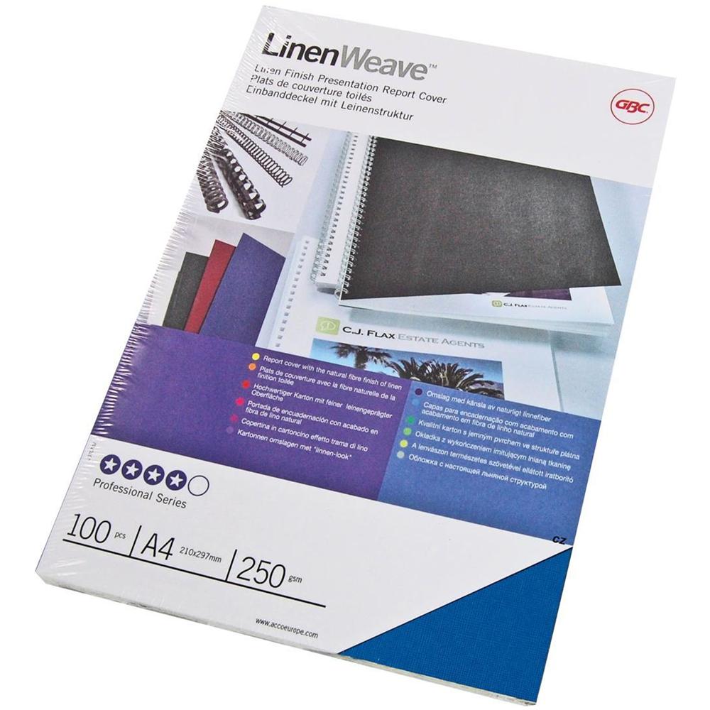 Copertine in cartoncino per rilegatura GBC - A4 - cartoncino telato - blu - CE050029 (conf. 100) - Foto 2