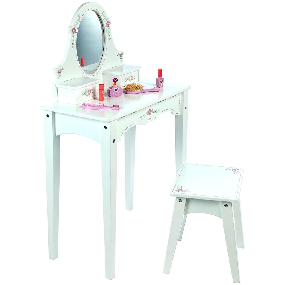Tavolino Trucco per bambine in Legno con sgabellino cm 60x30x95 h - Foto 1