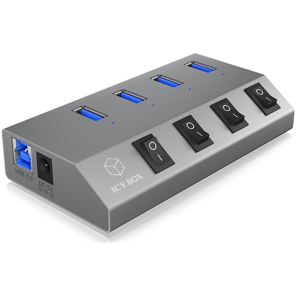 Hub USB 3.0 Tipo A con Case in Alluminio e 4 Porte Colore Antracite - Foto 4