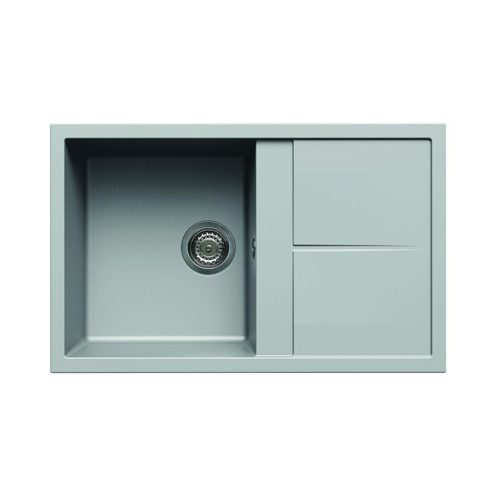 Lavello Unico 300 Metaltek 79x50 cm 1 vasca con gocciolatoio Colore Aluminium 79 - Foto 1