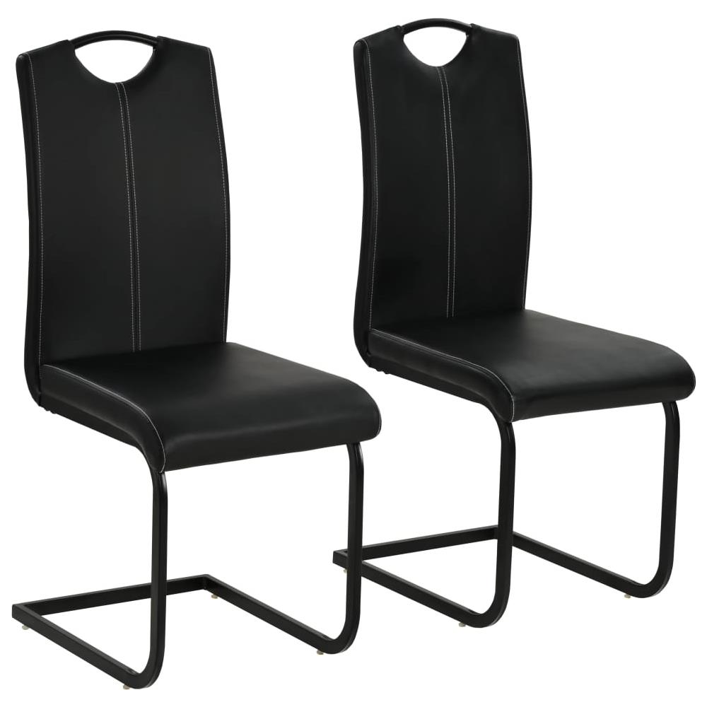 Sedie Da Pranzo 2 Pz Similpelle 43x55x100 Cm Nero - Foto 1