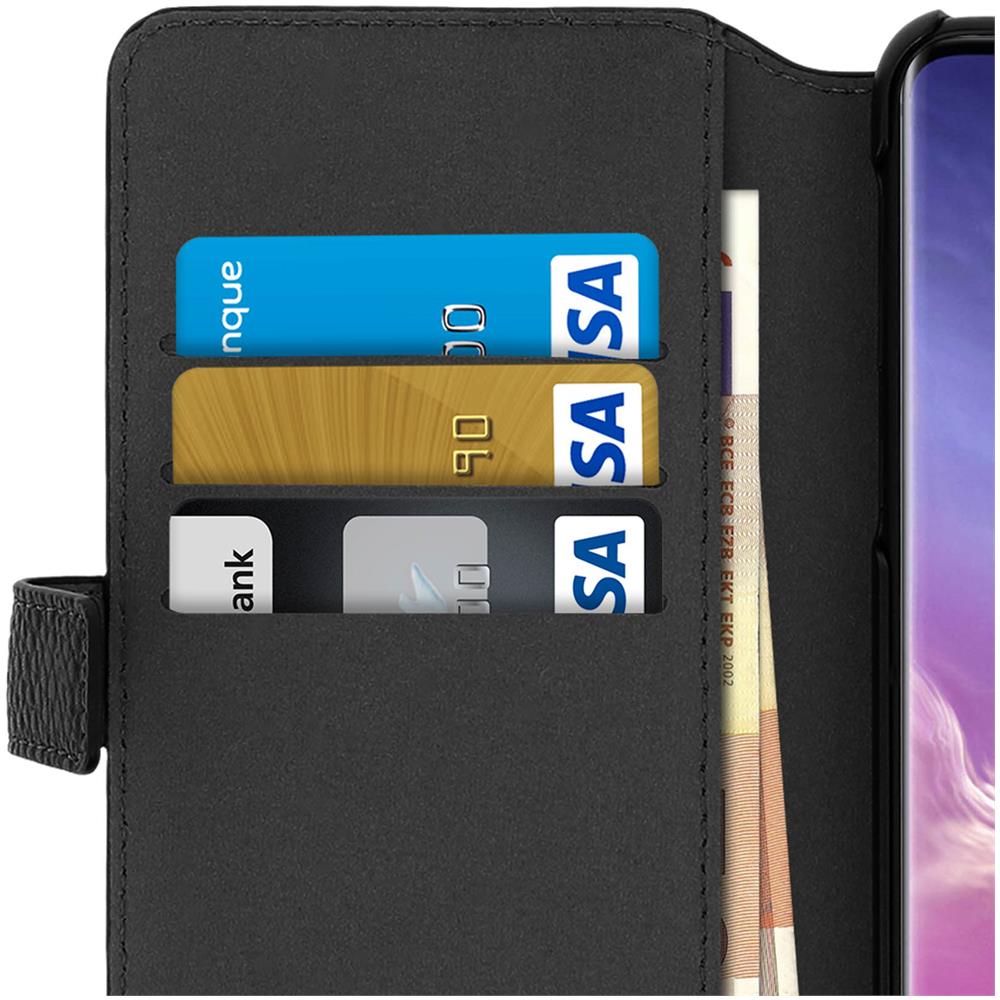 Custodia Galaxy S10 Plus Portafoglio Similpelle Granulata Nero - Foto 2