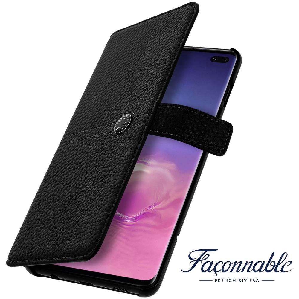Custodia Galaxy S10 Plus Portafoglio Similpelle Granulata Nero - Foto 1