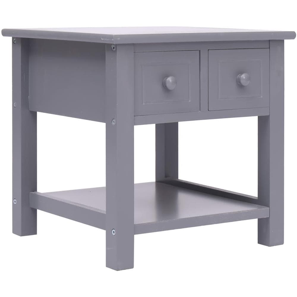 Tavolino Laterale Grigio 40x40x40 Cm In Legno Di Paulownia - Foto 1