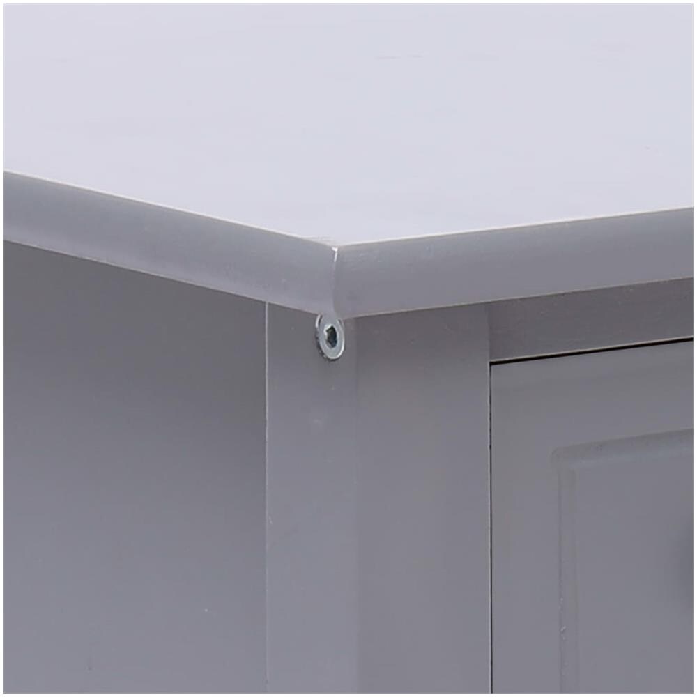 Tavolino Laterale Grigio 40x40x40 Cm In Legno Di Paulownia - Foto 2
