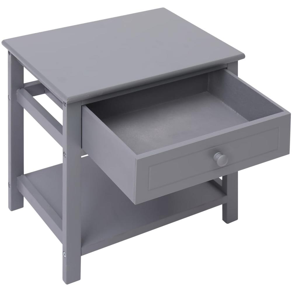 Comodino Grigio 40x29x42 Cm In Legno Di Paulonia - Foto 2