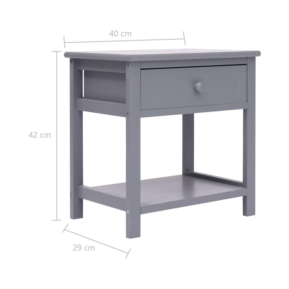 Comodino Grigio 40x29x42 Cm In Legno Di Paulonia - Foto 9
