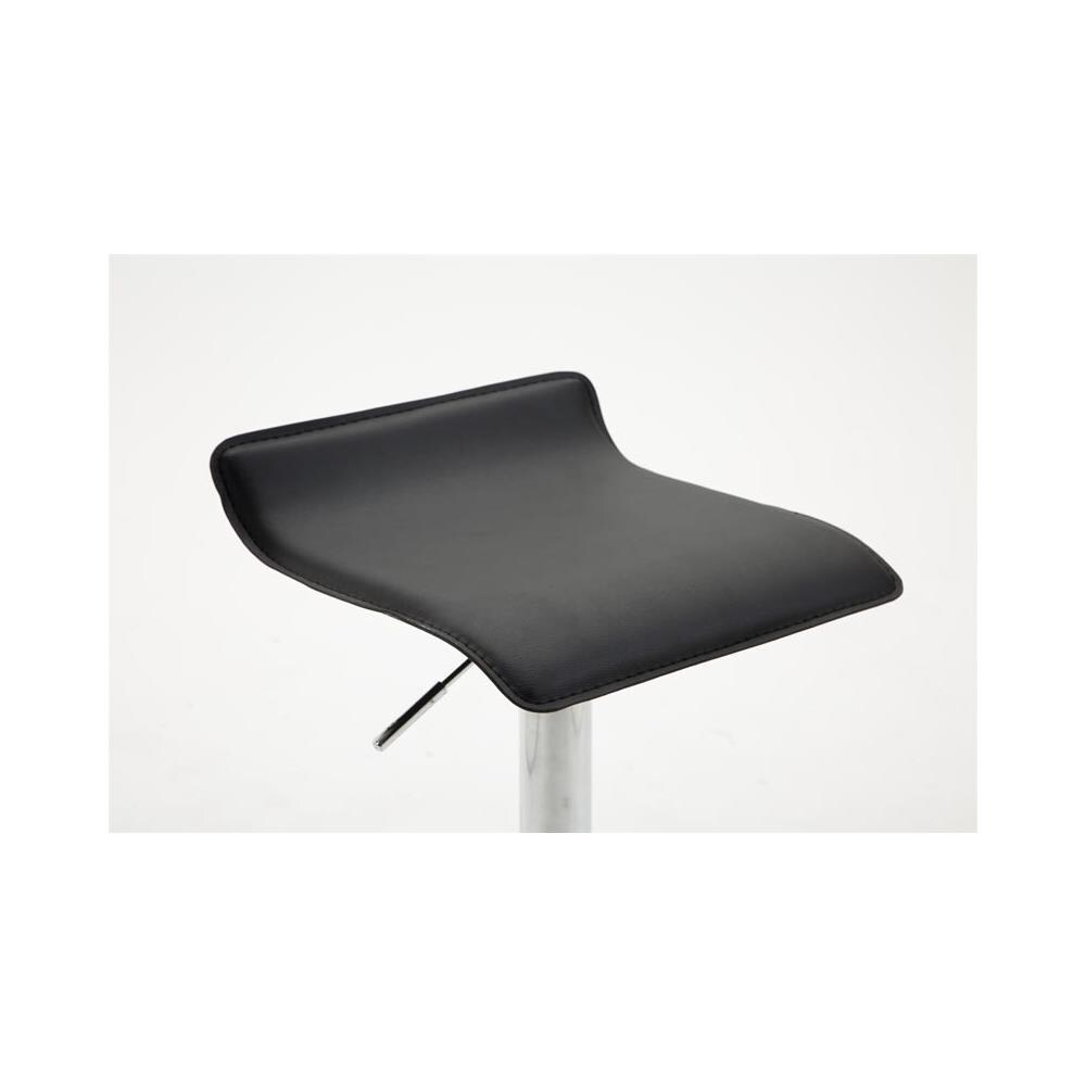 Sgabello Bar DYN V2 in Similpelle | Sedia da Cucina con Poggiapiedi | Sgabello da Bancone con Piedistallo | Sgabello Design Regolabile in Altezza 55-76 cm | Sgabello Girevole 360° Nero - Foto 5