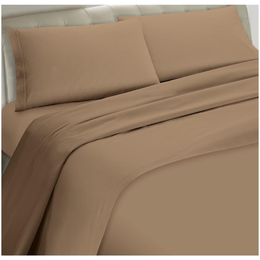 Set Completo Lenzuola 100% Microfibra - Una Piazza E Mezza, Lenzuolo Sopra 180 X 290 Cm, Lenzuolo Sotto 110/120 X 190/200 X 25 Cm, 1 Federa 52 X 82 Cm - Corda - Foto 1