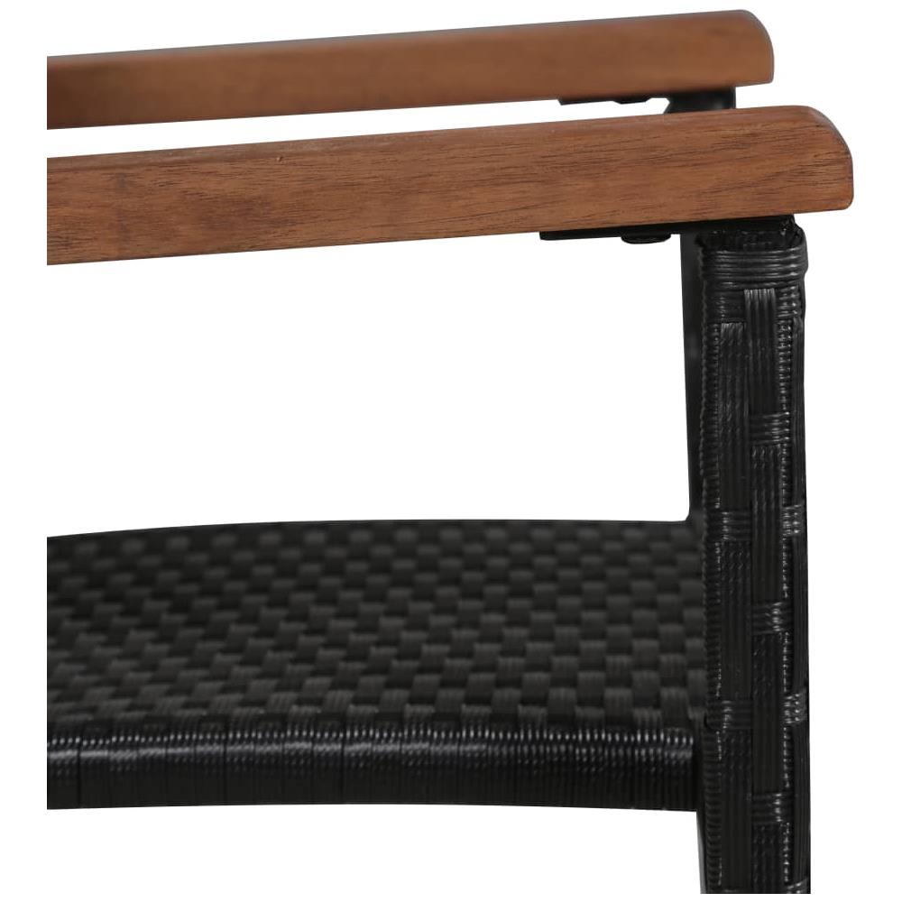 Set Mobili Da Pranzo Per Giardino 7 Pz Nero - Foto 7