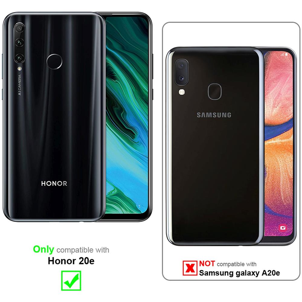 Custodia Compatibile Con Honor 20e In Nero Carbone - Coperchio Protettiva Con Chiusura Magnetica, Funzione Stand E Tasca Per Le Carte - Foto 2
