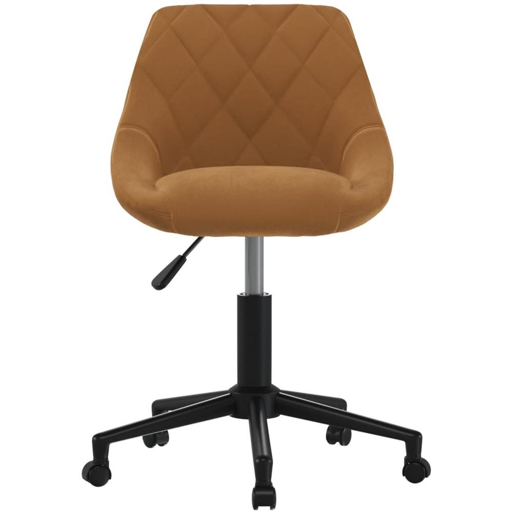 Sedia Girevole Da Ufficio Marrone In Velluto - Foto 3