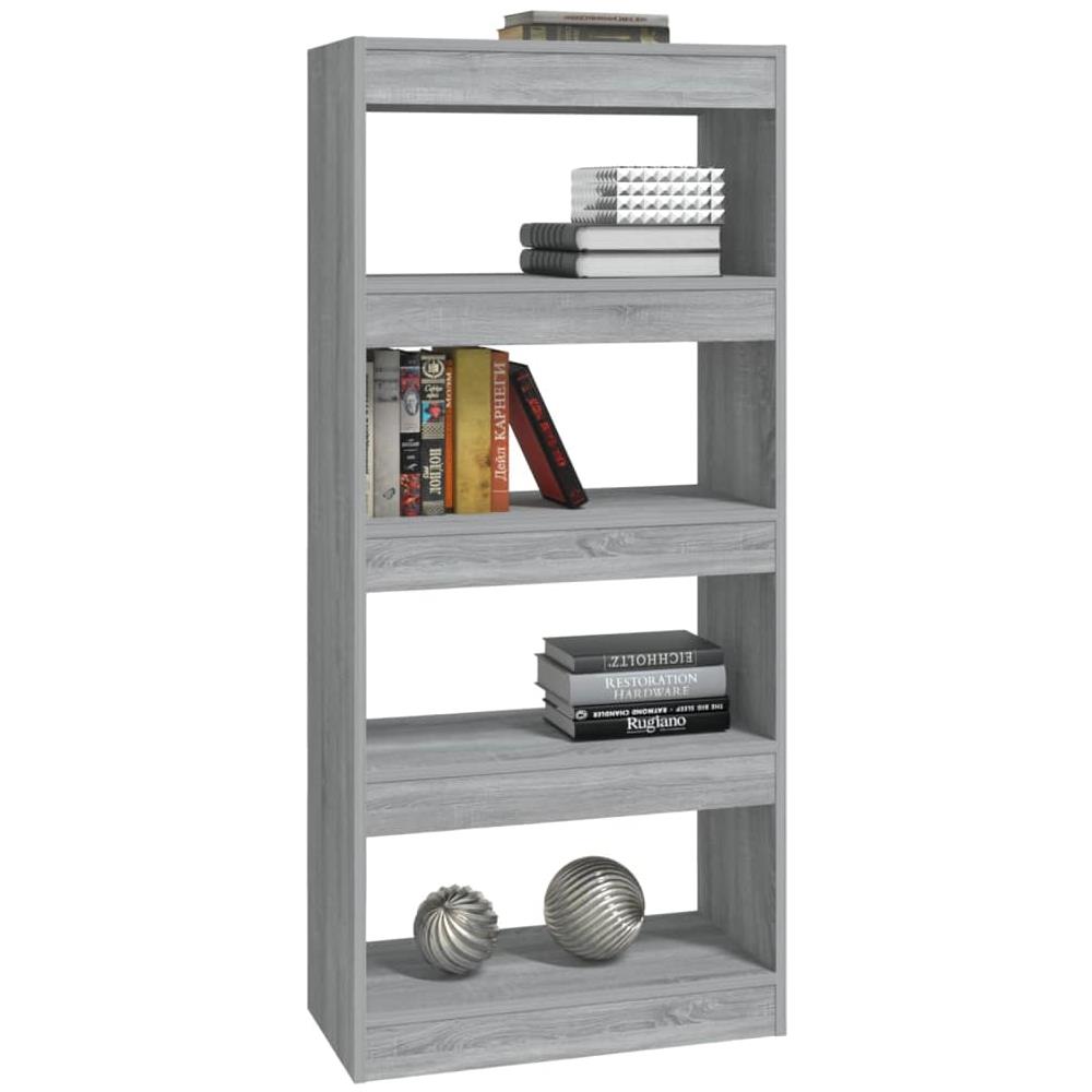 Libreria / divisorio Grigio Sonoma 60x30x135 Cm Legno Multistrato - Foto 3