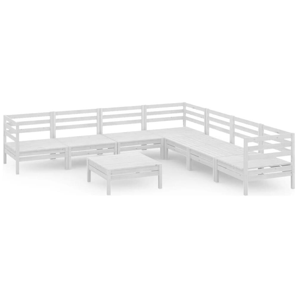 Set Divani Da Giardino 8 Pz In Legno Massello Di Pino Bianco - Foto 2