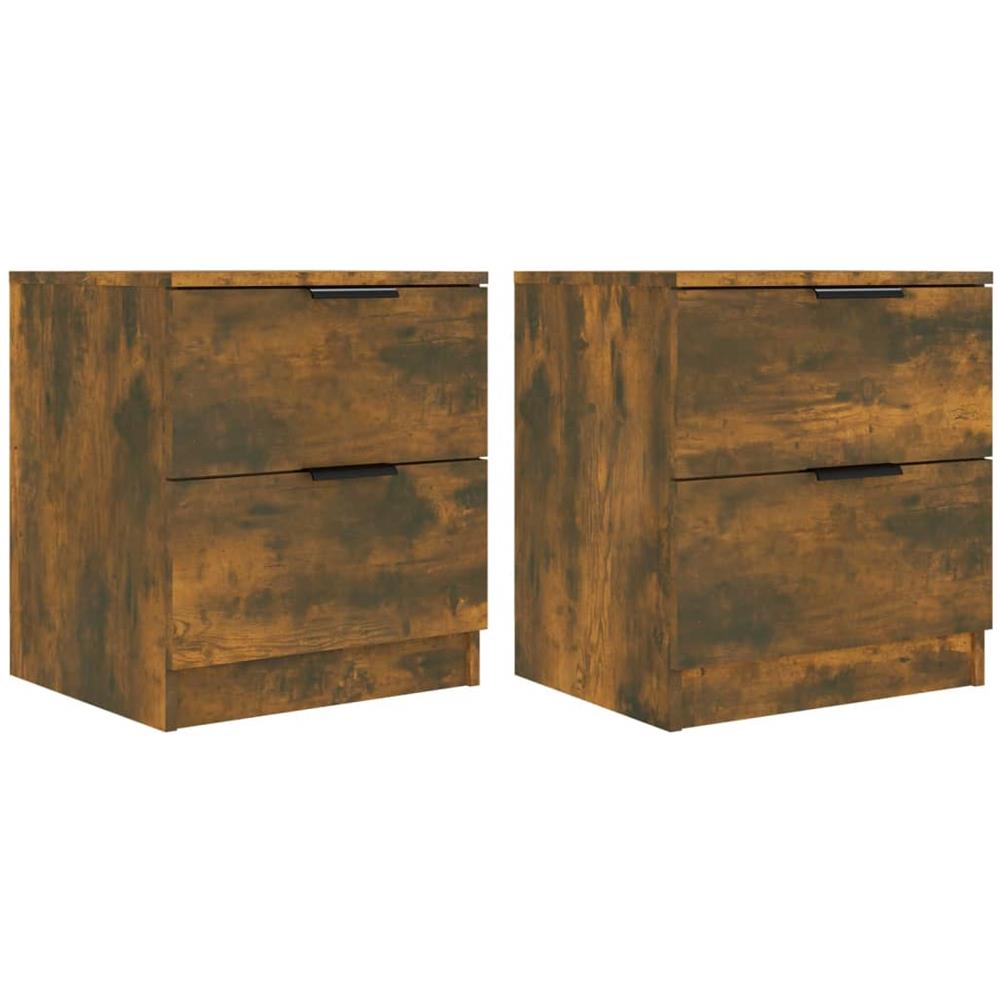 Comodini 2 Pz Rovere Fumo In Legno Multistrato - Foto 1