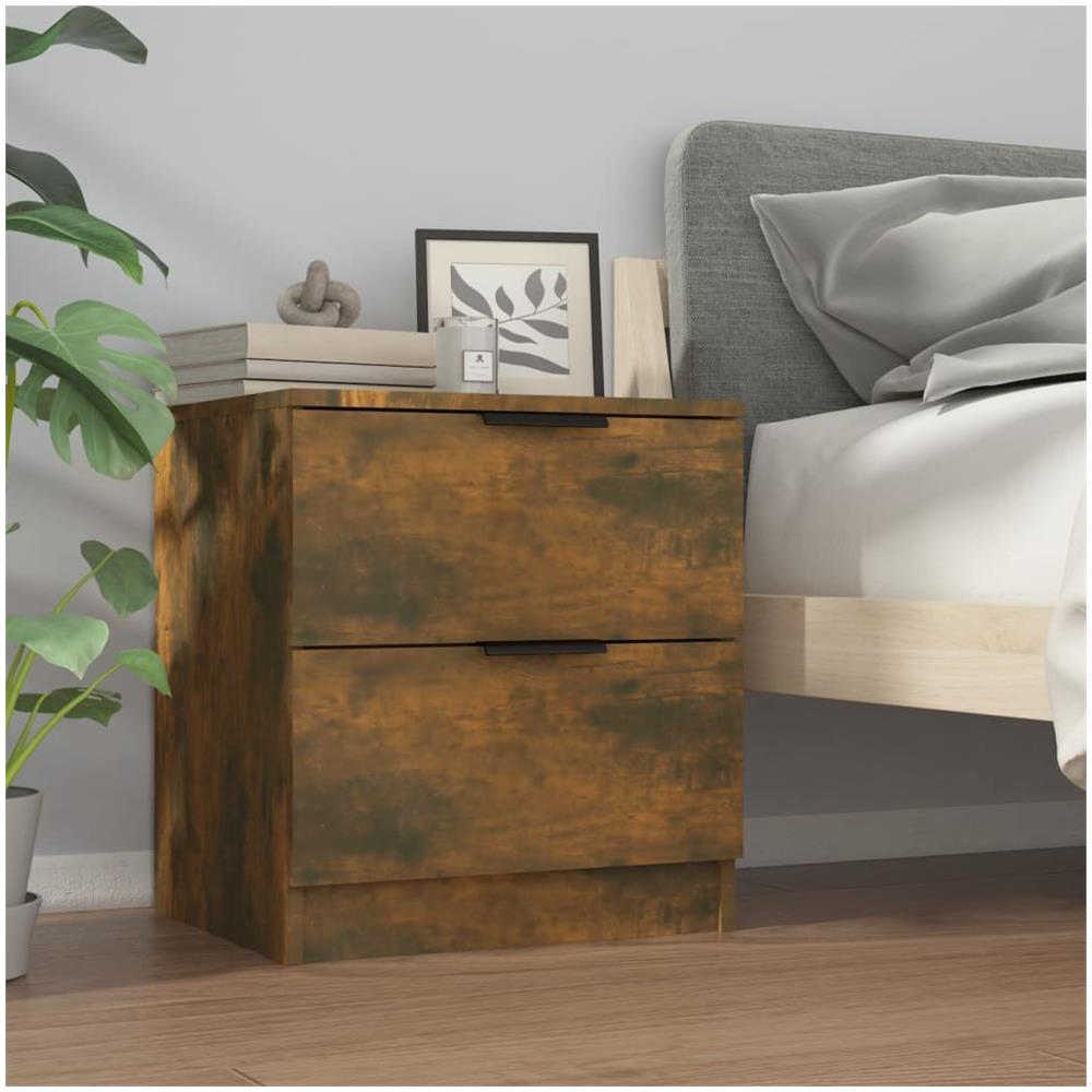 Comodini 2 Pz Rovere Fumo In Legno Multistrato - Foto 7