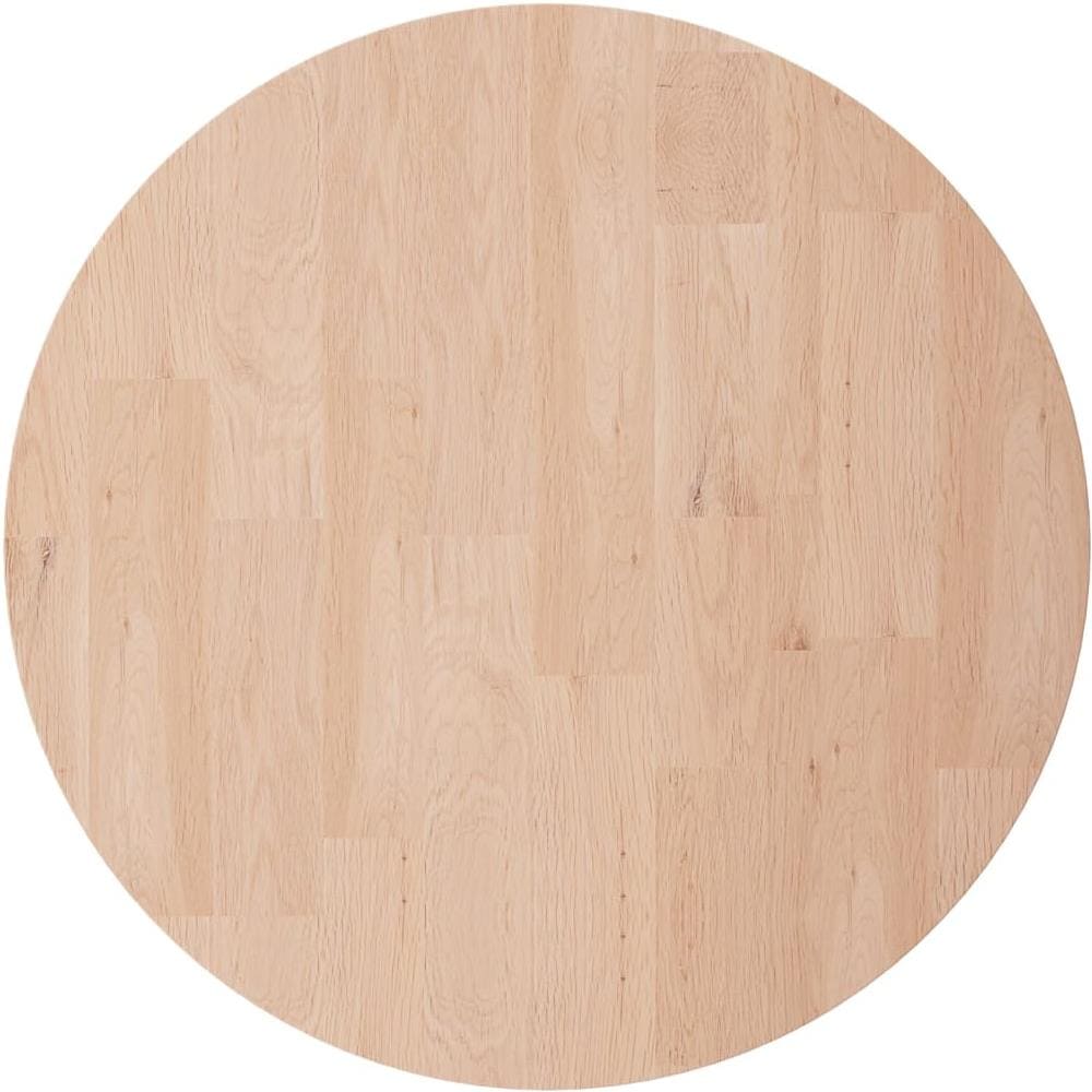 Piano Tavolo Rotondo 30x2,5 Cm Massello Di Rovere Non Trattato - Foto 2