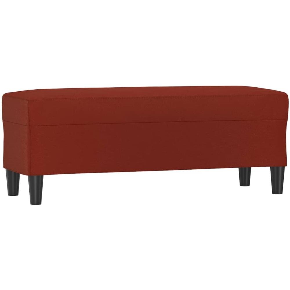 Panca Rosso Vino 100x35x41 Cm In Similpelle - Foto 2