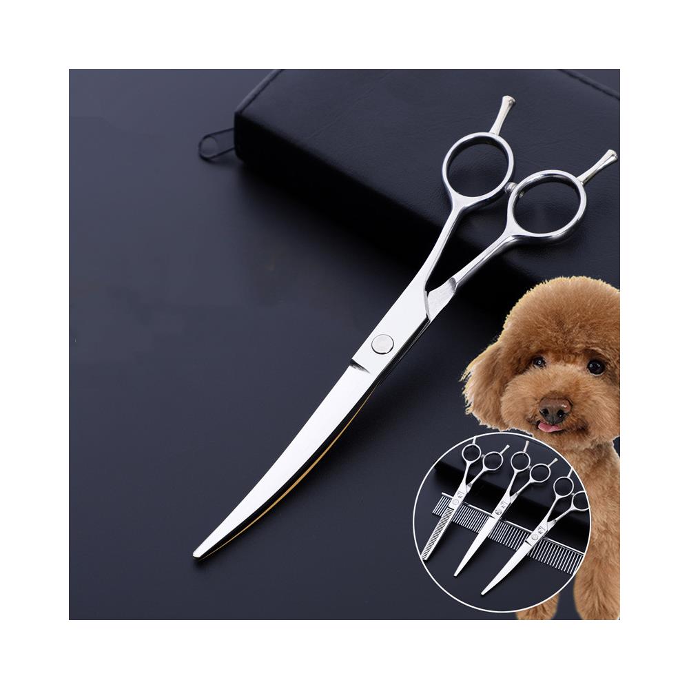 Set Forbici Per Cani Con Forbici Rifilatrici Forbici Sfoltitrici Forbici Curve E Pettine D'argento - Foto 2