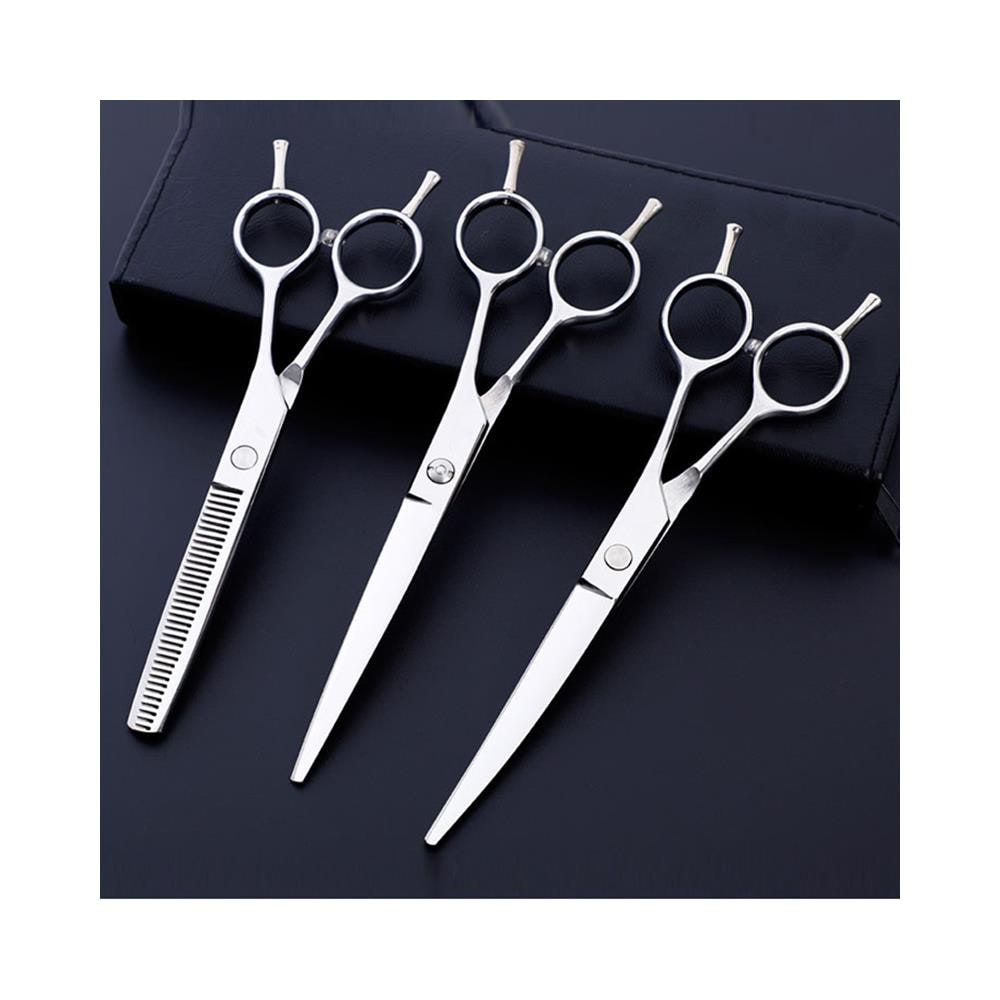 Set Forbici Per Cani Con Forbici Rifilatrici Forbici Sfoltitrici Forbici Curve E Pettine D'argento - Foto 6