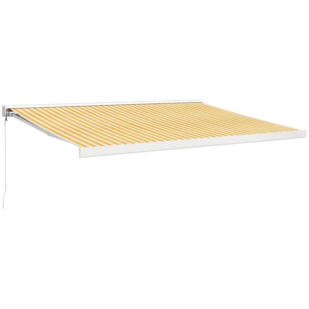 Tenda Retrattile Gialla E Bianca 4,5x3 M In Tessuto E Alluminio - Foto 2