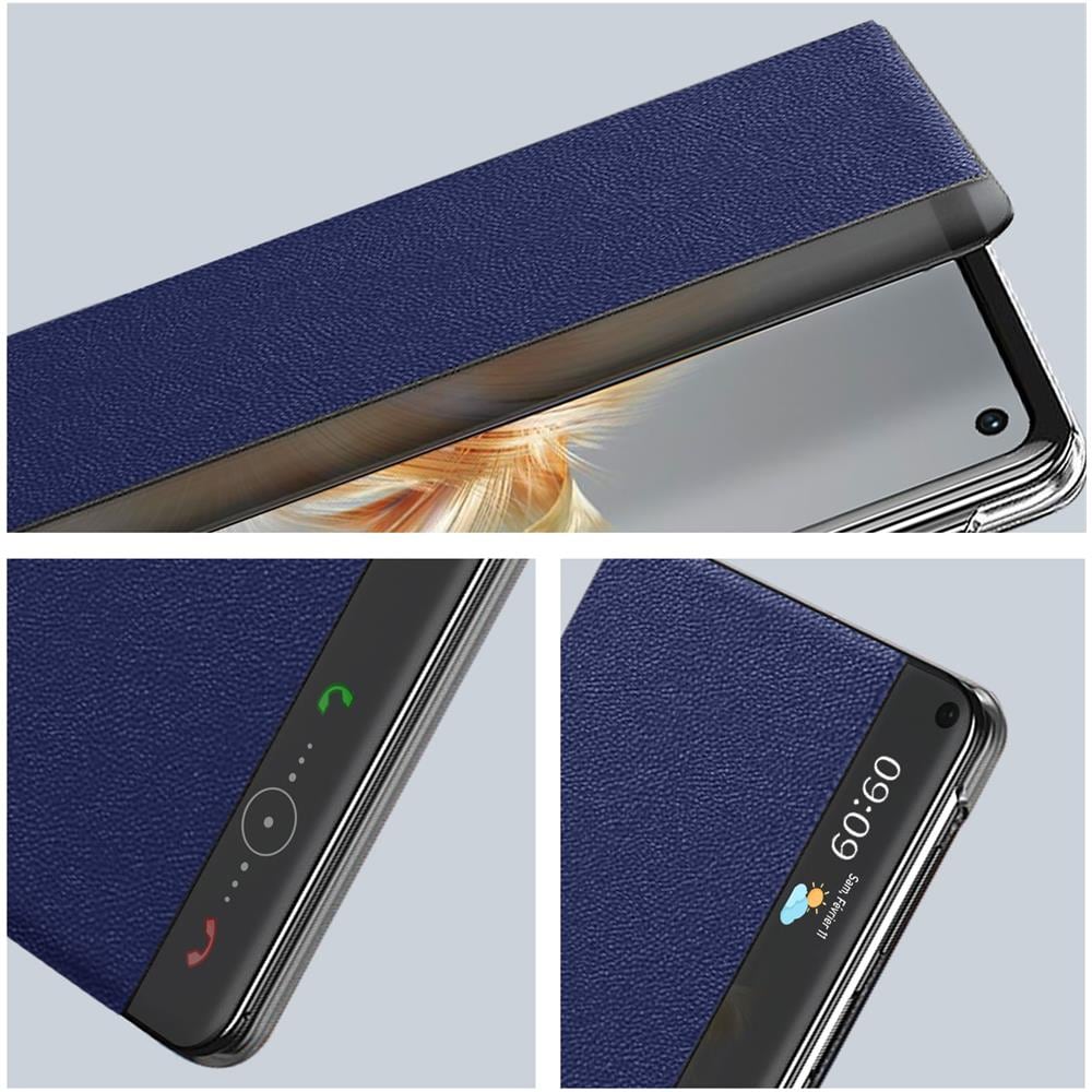 Custodia Per Huawei Mate X3 Con Finestra E Cavalletto Clear View Stand Blu - Foto 2