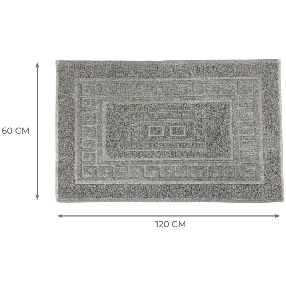 Tappeto Bagno Doccia Spugna Tinta Unita Torino Tappetino Super Assorbente In Cotone Pelo Corto Con Greca 60x120 Grigio - Foto 5