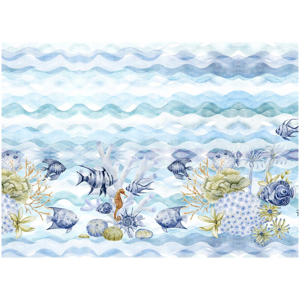 Tovaglia Tavolo Cucina Copritavola Digitale 100% Cotone Mare Blu Sv 145x190 Mare Blu - Foto 5