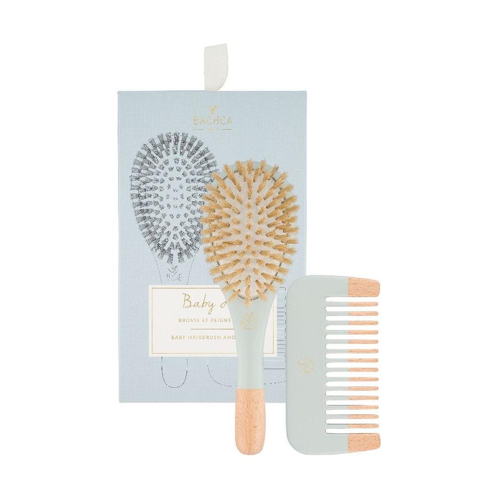 Baby Kit Blue Spazzola 100% Cinghiale Modello Piccolo + Pettine Legno - Foto 1