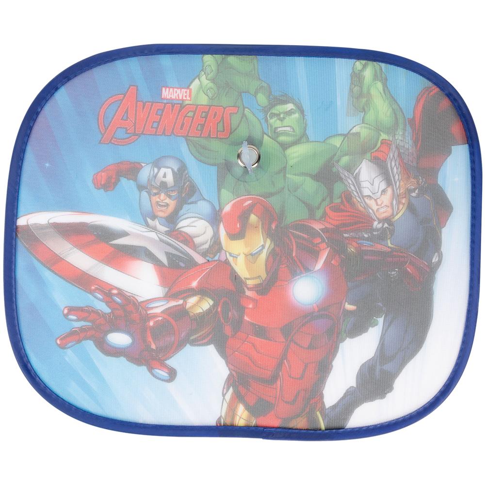 Coppia Tendine Laterali Auto Marvel Avengers 44x35cm Parasole Supereroi Iron Man, Thor, Hulk, Capitan America - Foto 2