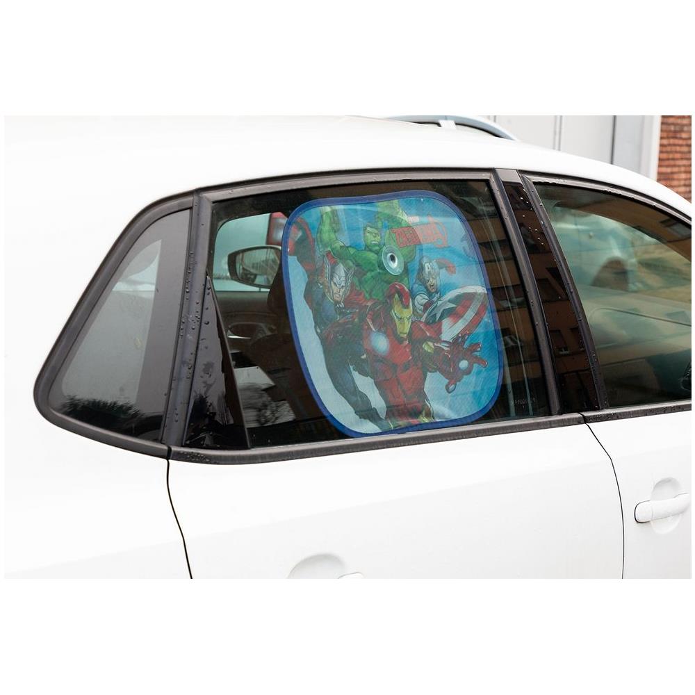 Coppia Tendine Laterali Auto Marvel Avengers 44x35cm Parasole Supereroi Iron Man, Thor, Hulk, Capitan America - Foto 3
