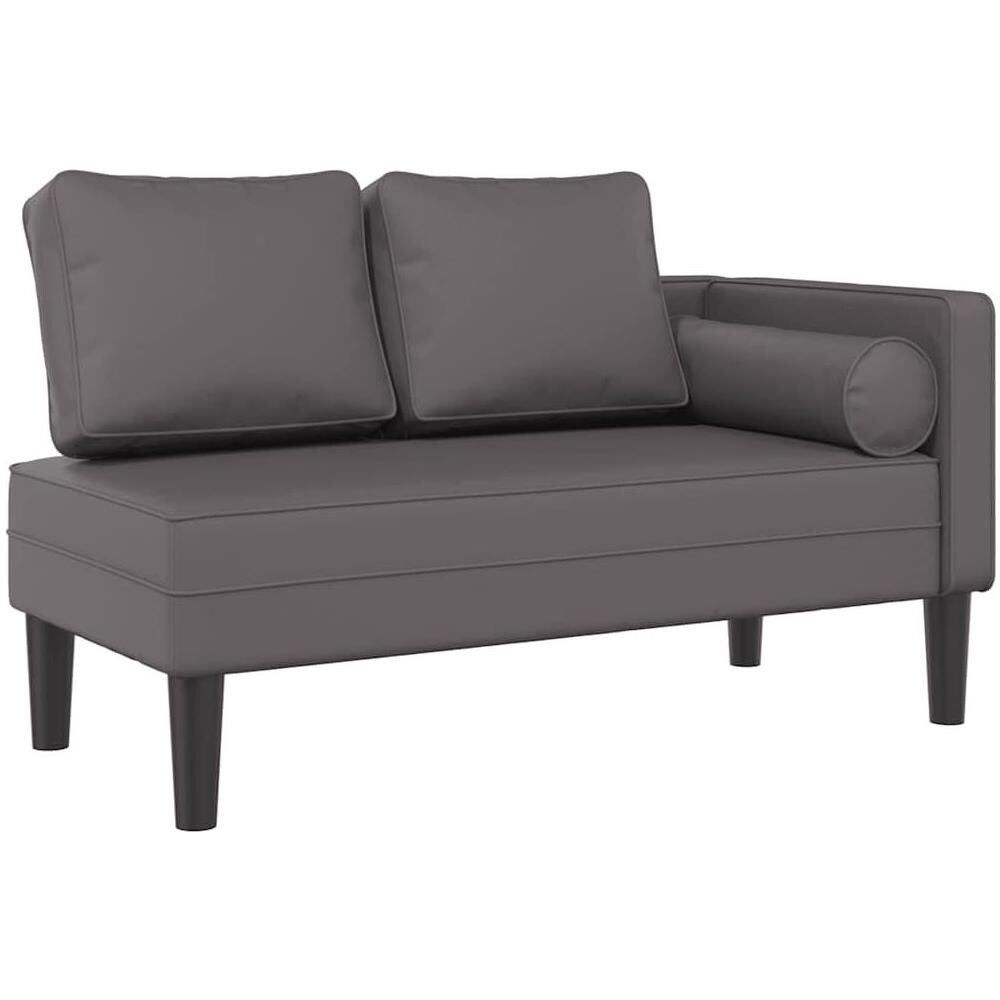 Sdraio con Cuscini Grigio in Similpelle - Foto 1