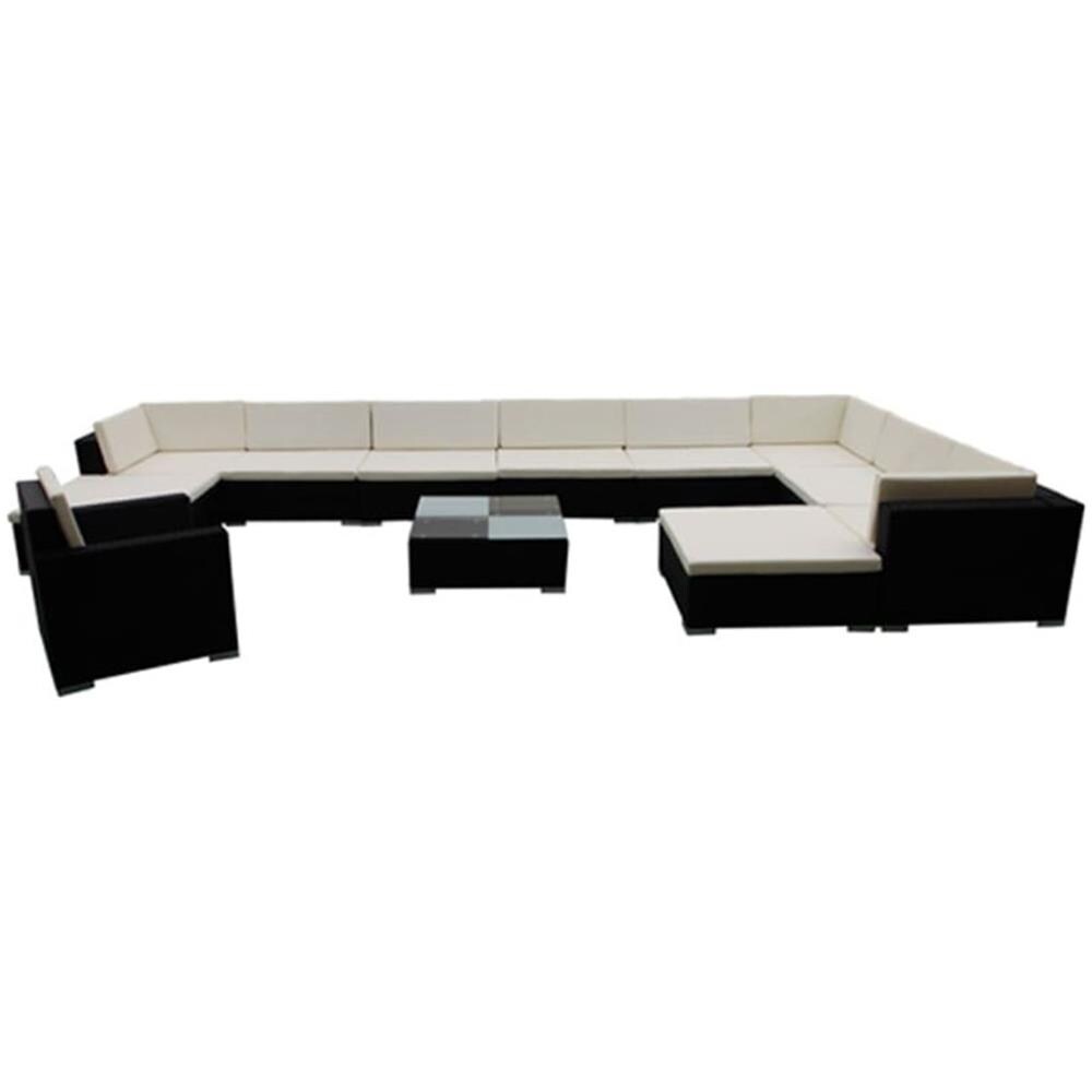Set 35 Pz Seduta Da Giardino Mobile Polirattan Nero - Foto 1